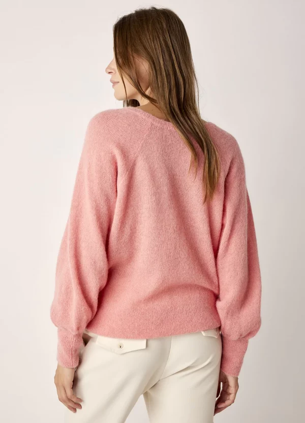 SUMMUM Sweatshirt V-neck feather light alpaca knit