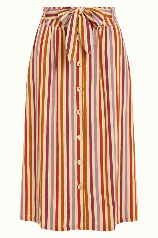 King Louie Lola Button Skirt Cassava Stripe