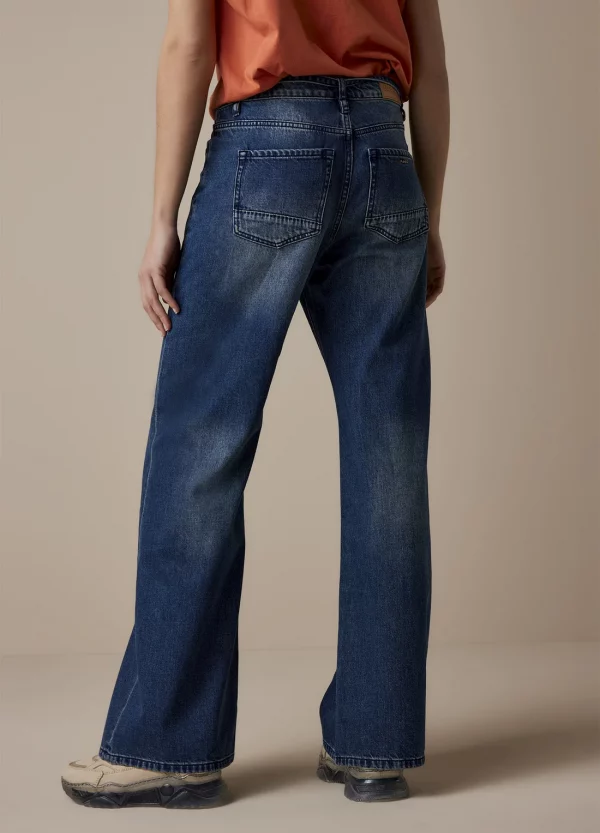 Summum 4s2447-Jeans wide leg soft flowy twill