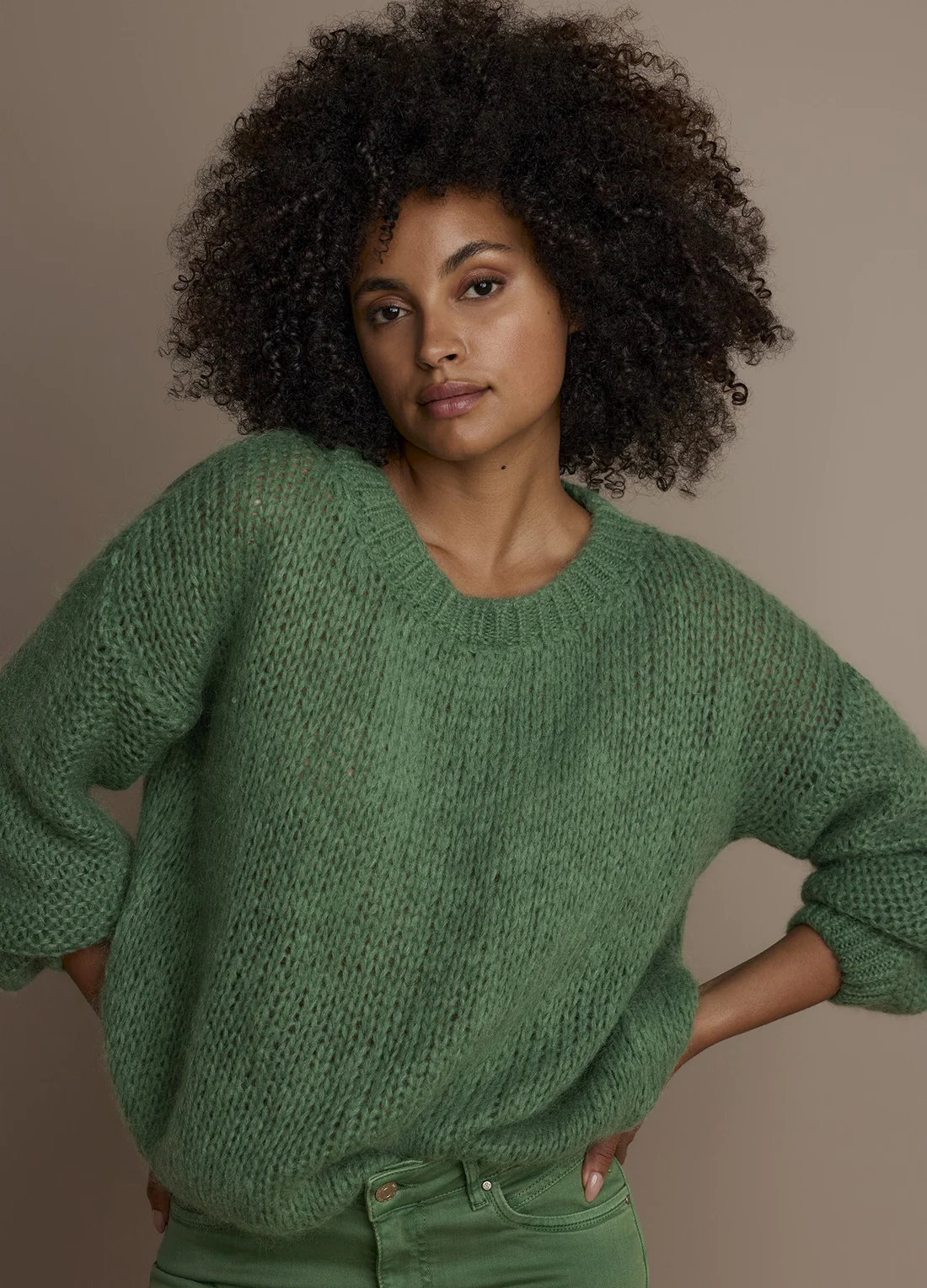 SUMMUM Oversized Pullover Mohair blend knit 7s5770-7956 Jade M