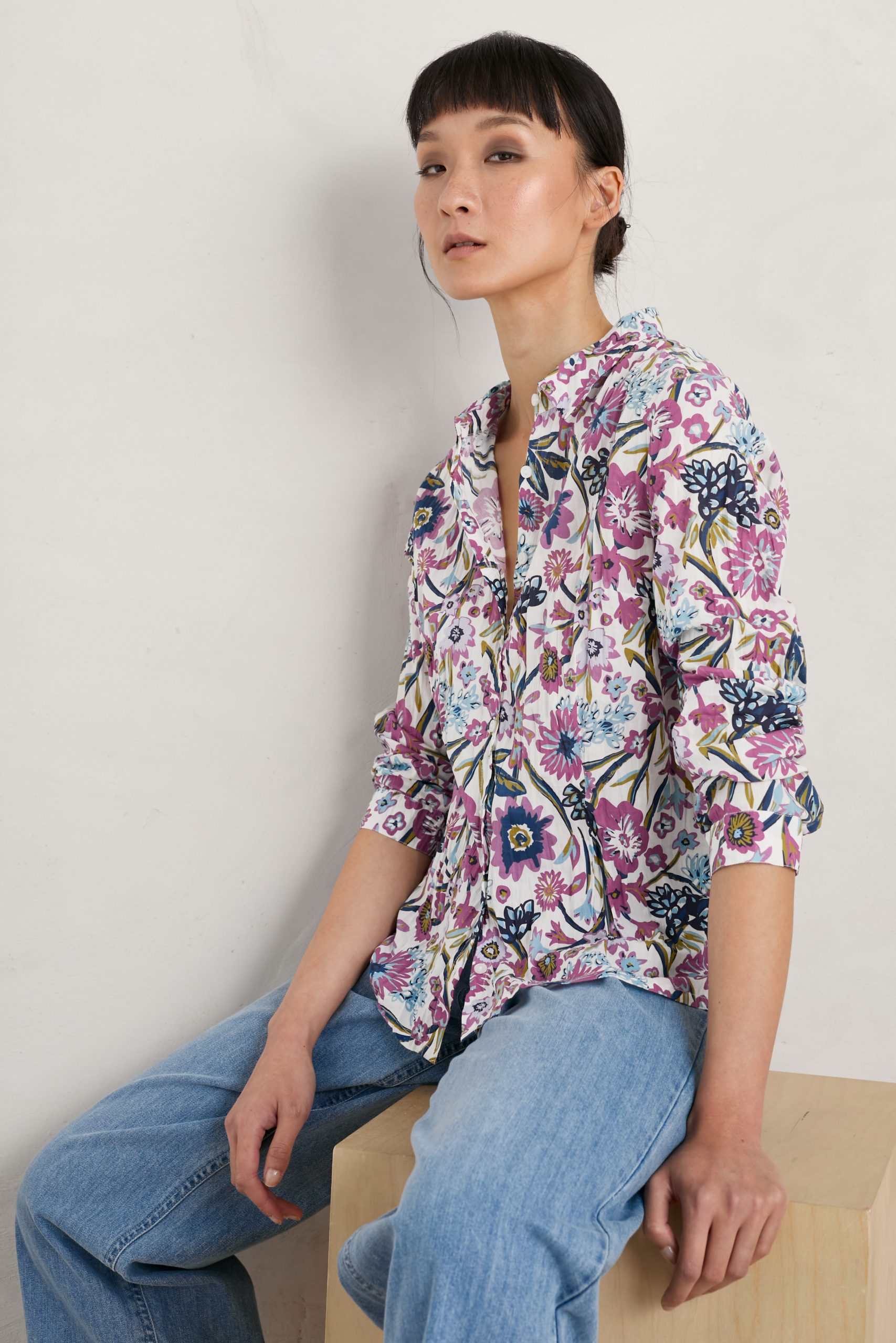SEASALT Bluse Larissa Shirt B-WM23525-31320 Floral terrain chalk 10S