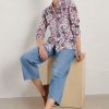 Larissa Shirt - Floral Terrain Chalk -