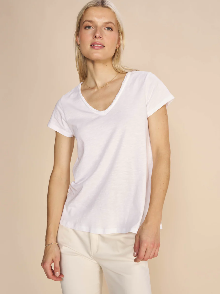 Mos Mosh T-Shirt MMTulli V-SS Basic 160920 Weiß XL